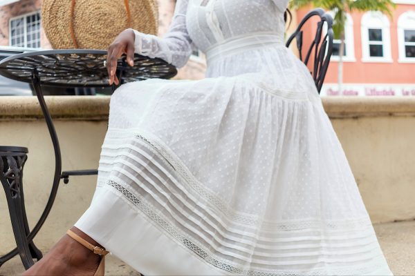 summer white midi dress